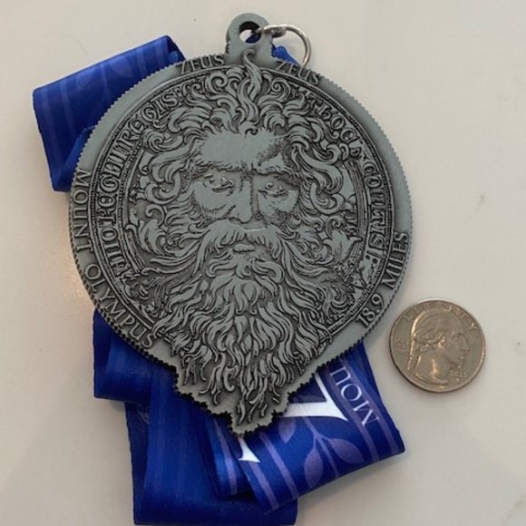 Yes Fit! Virtual Running Medal - Zeus Mount Olympus 18.9 Miles - Picture 1 of 1